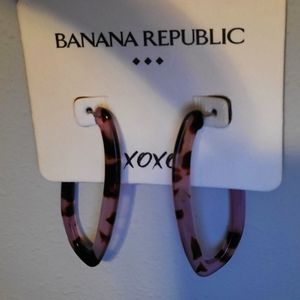 Banana Republic Pink Tortoiseshell Hoops